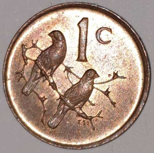 1989 - 1 CENT COIN (ONE CENT COIN) - RSA - BRONZE - KM#82 - BILINGUAL LEGEND - SPARROWS
